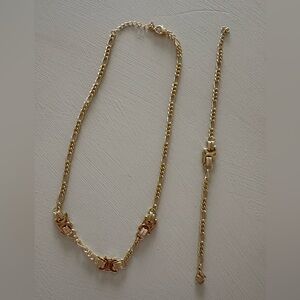💎 Yellow gold tone necklace & bracelet